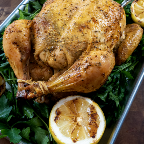 Lemon Thyme Whole Roasted Chicken - The Grill Dads