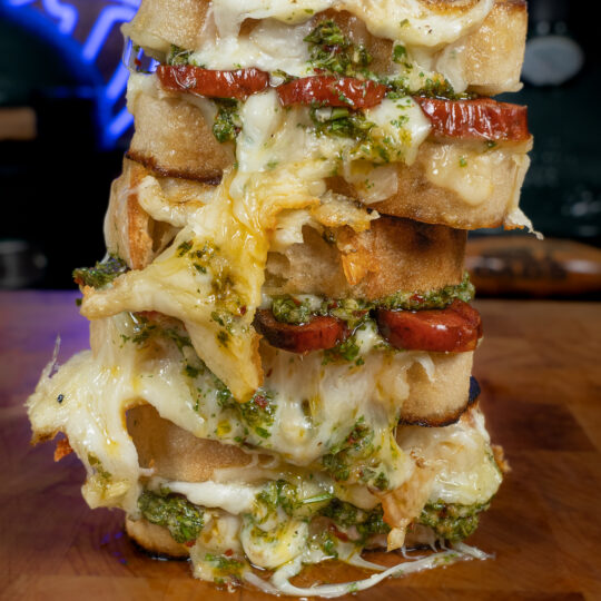 Grilled Cheese with Sausage and Chimichurri